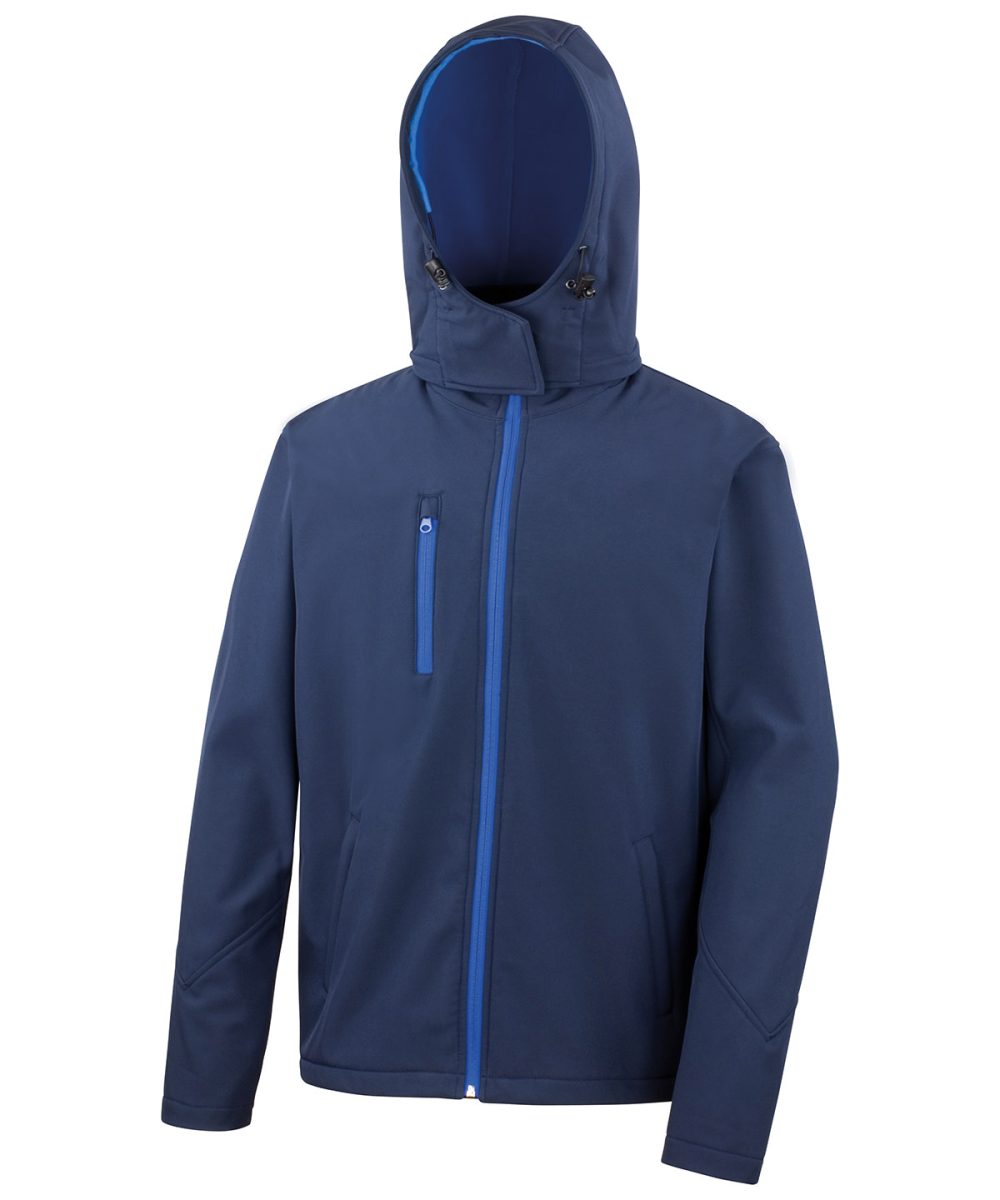 Navy/Royal Core TX performance hooded softshell jacket