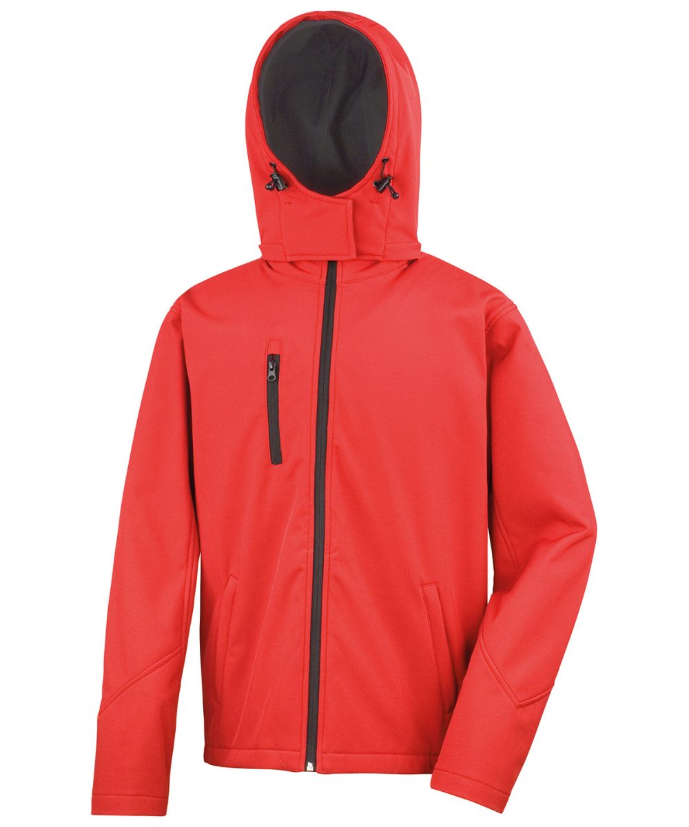 Red/Black Core TX performance hooded softshell jacket