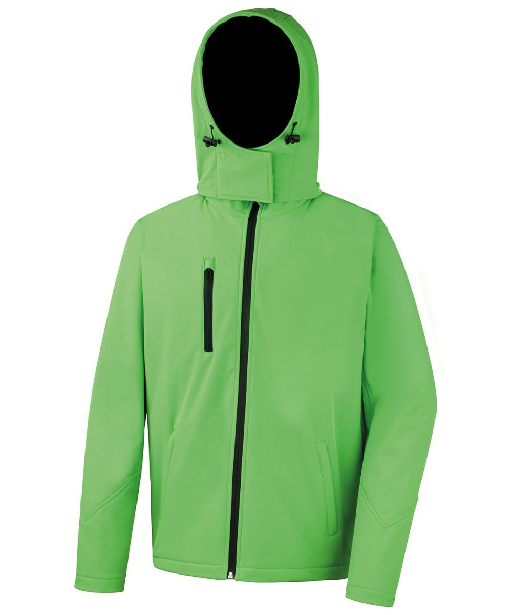 Vivid Green/Black Core TX performance hooded softshell jacket