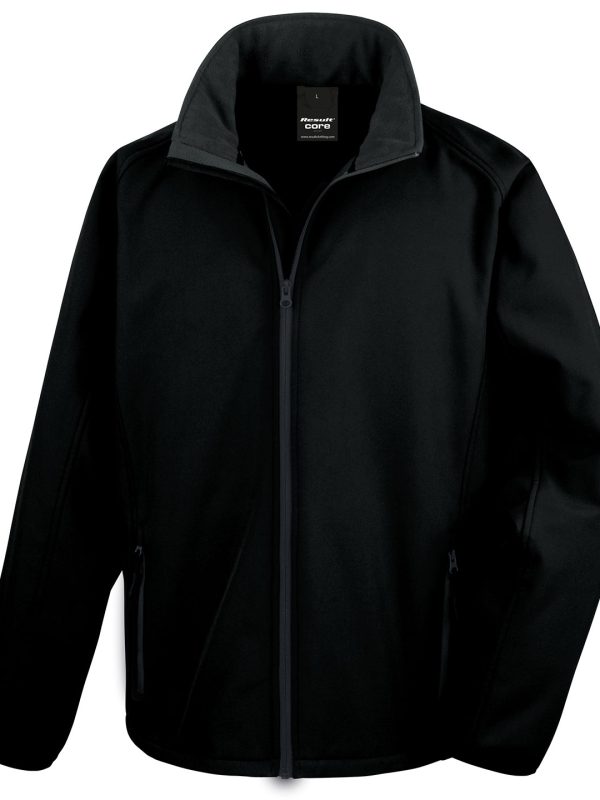 Black/Black Core printable softshell jacket