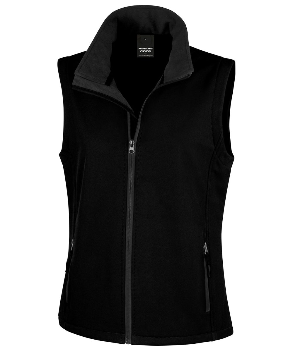 Black/Black Women's printable softshell bodywarmer