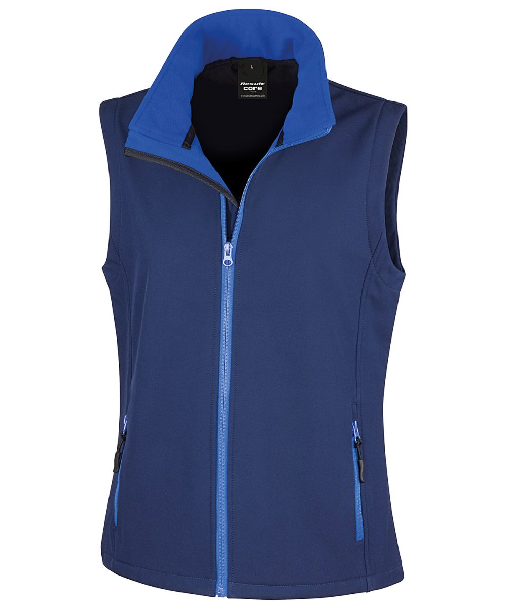 Navy/Royal Women's printable softshell bodywarmer