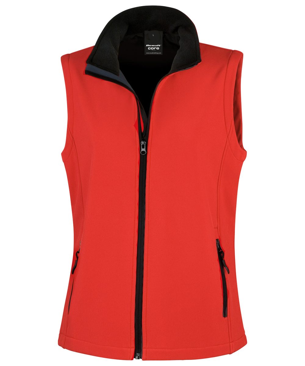 Red/Black Women's printable softshell bodywarmer