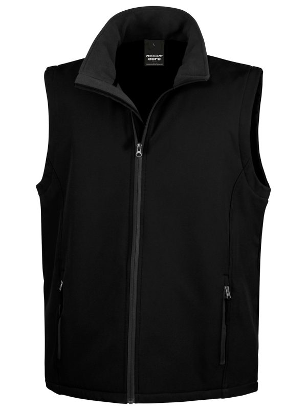 Black/Black Printable softshell bodywarmer