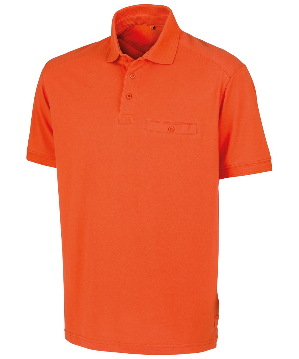 Orange Work-Guard Apex pocket polo shirt