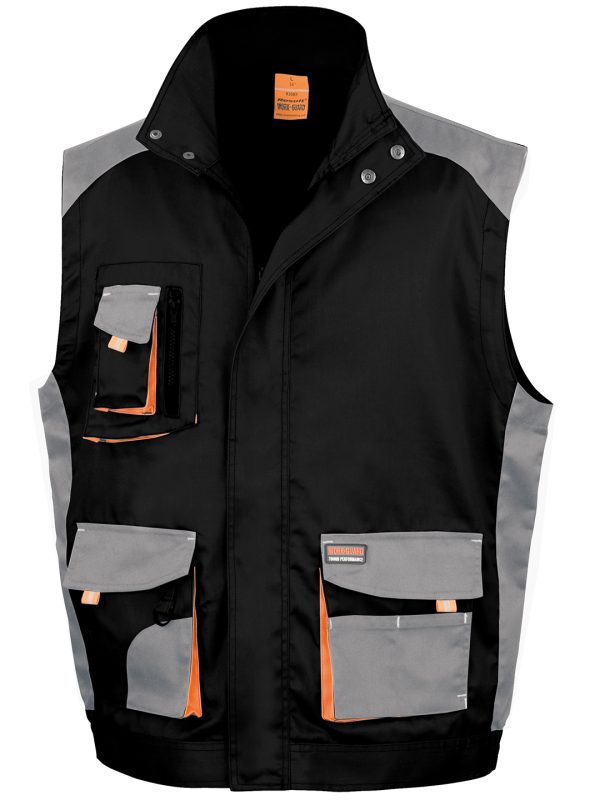 Black/Grey/Orange Work-Guard lite gilet