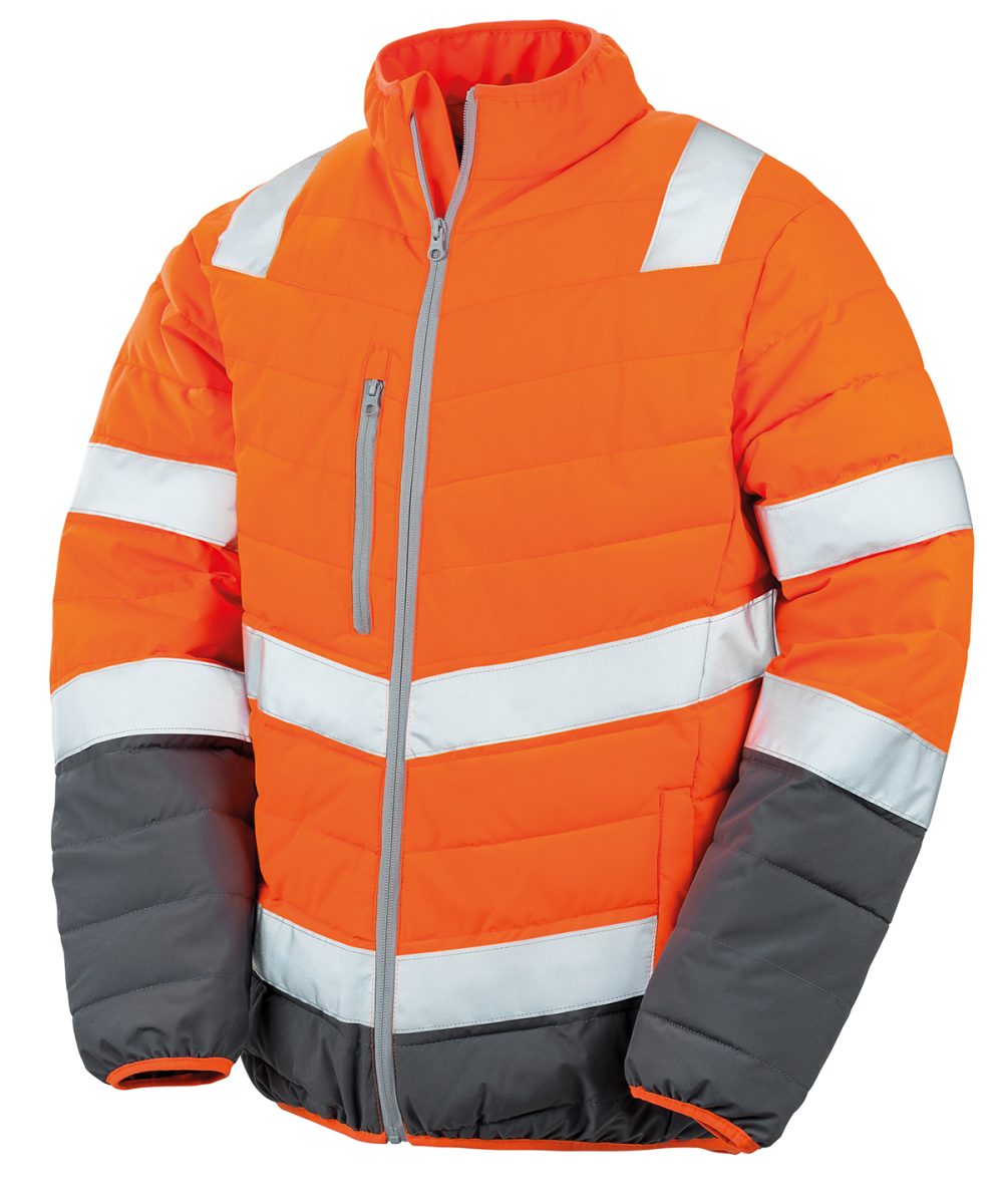 Fluorescent Orange Soft padded safety jacket