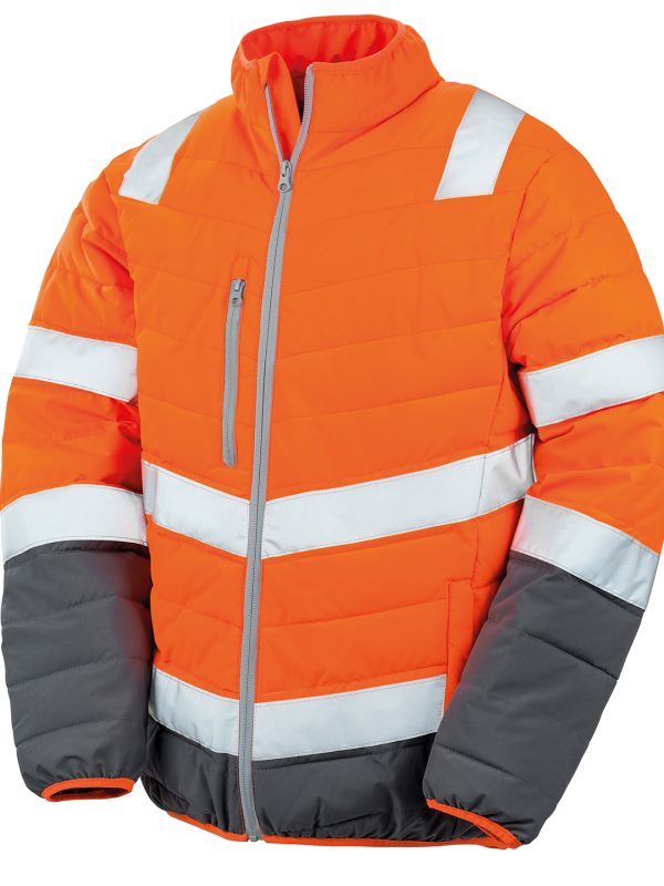 Fluorescent Orange Soft padded safety jacket