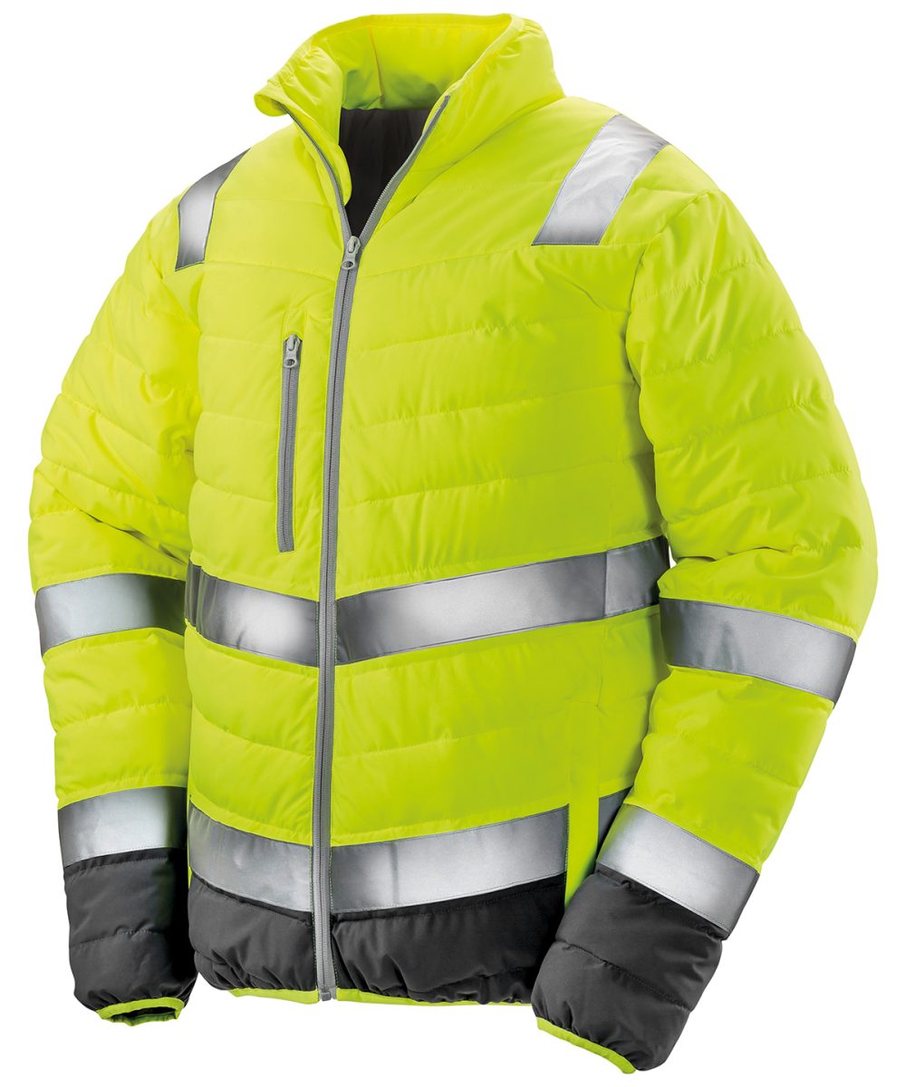 Fluorescent Yellow Soft padded safety jacket