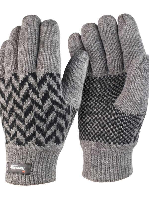 Grey/Black Pattern Thinsulate™ glove