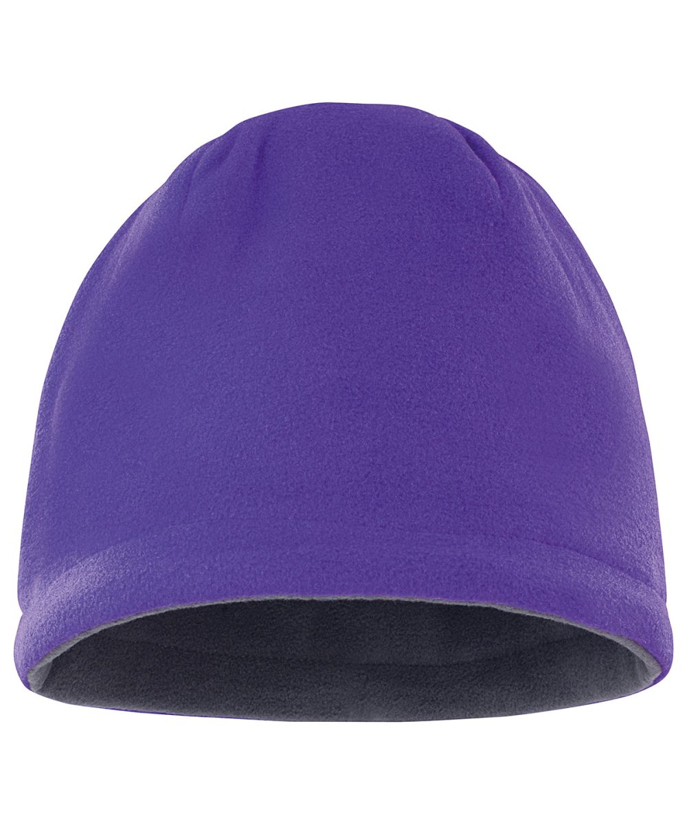 Purple/Charcoal Reversible fleece skull hat