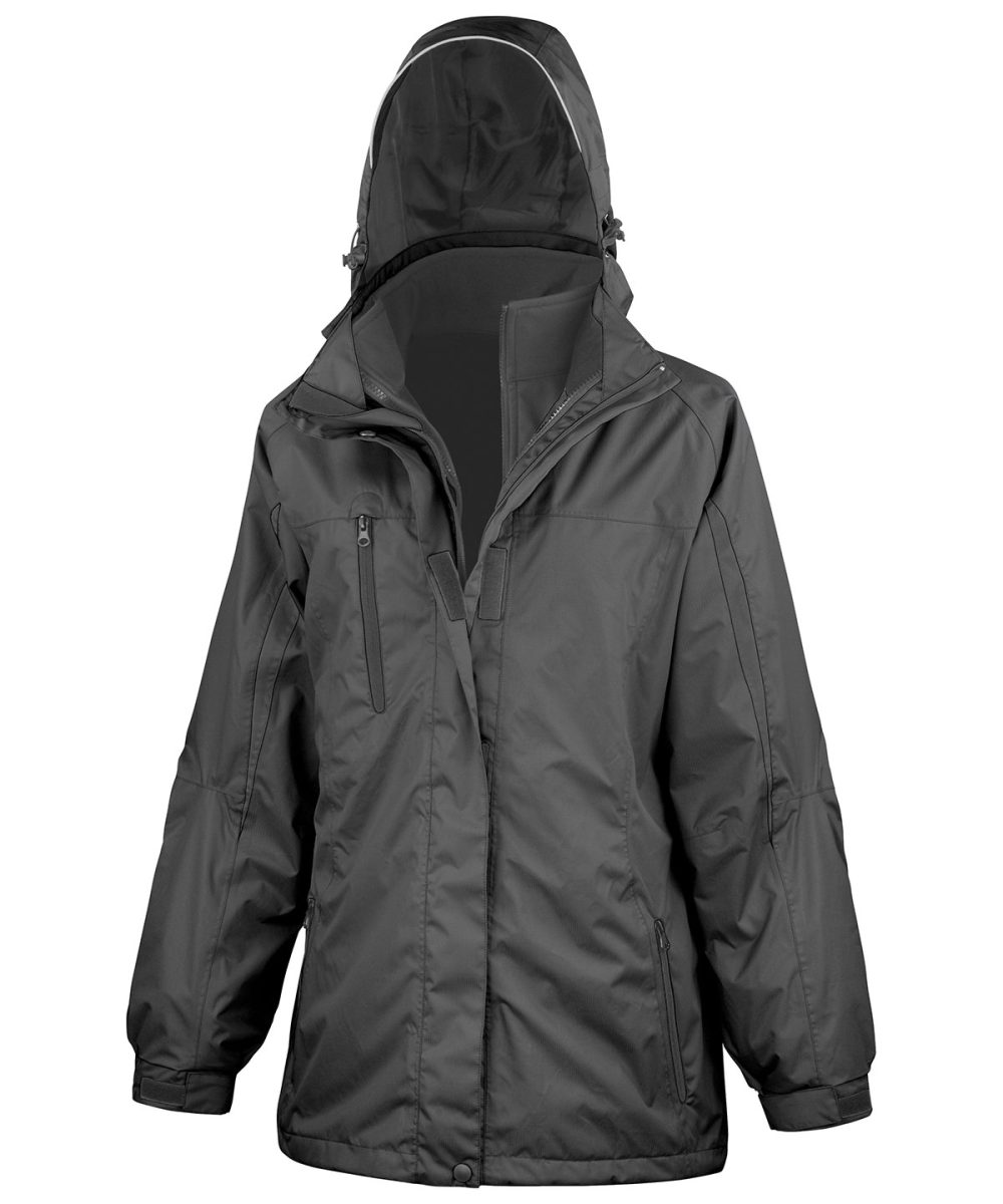 Black/Black Women's 3-in-1 journey jacket with softshell inner