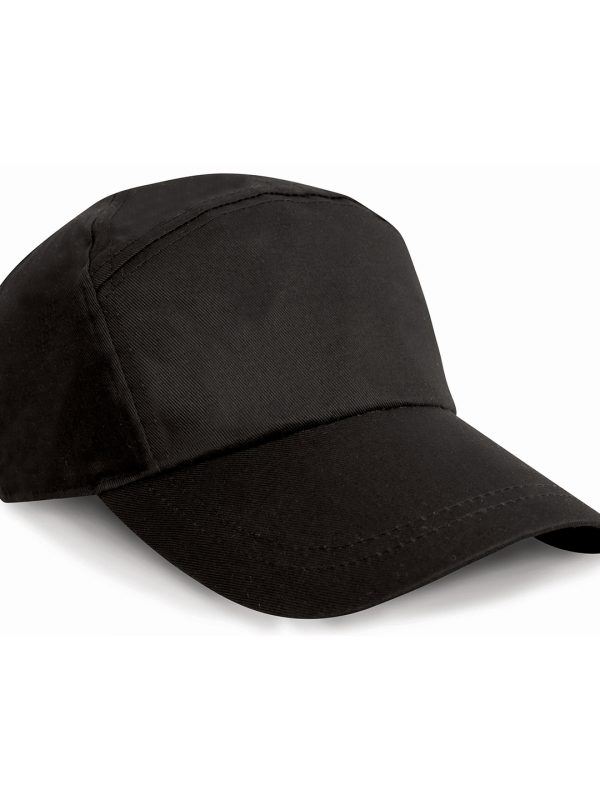 Black 7-panel advertising cap