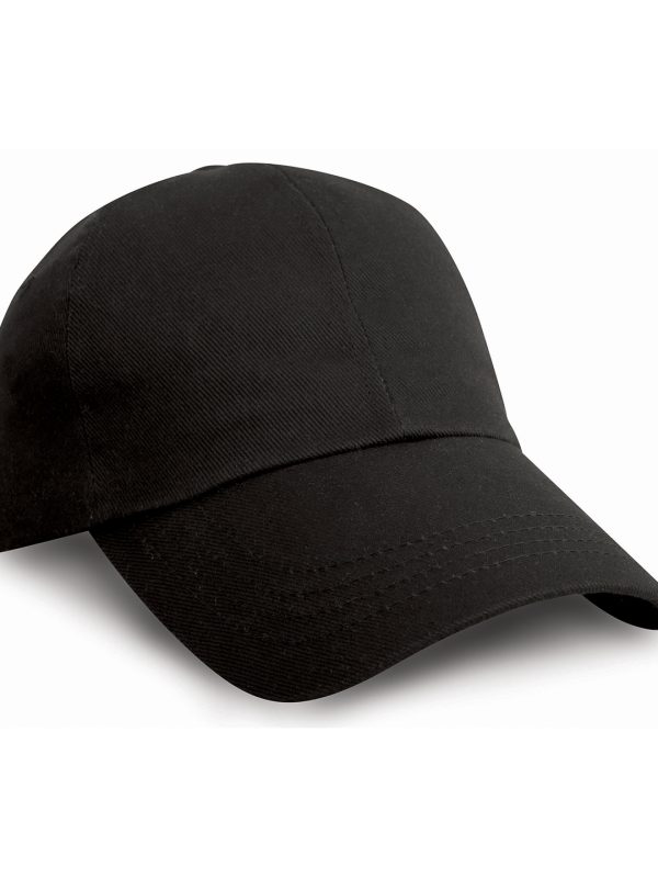 Black Heavy cotton drill pro-style cap