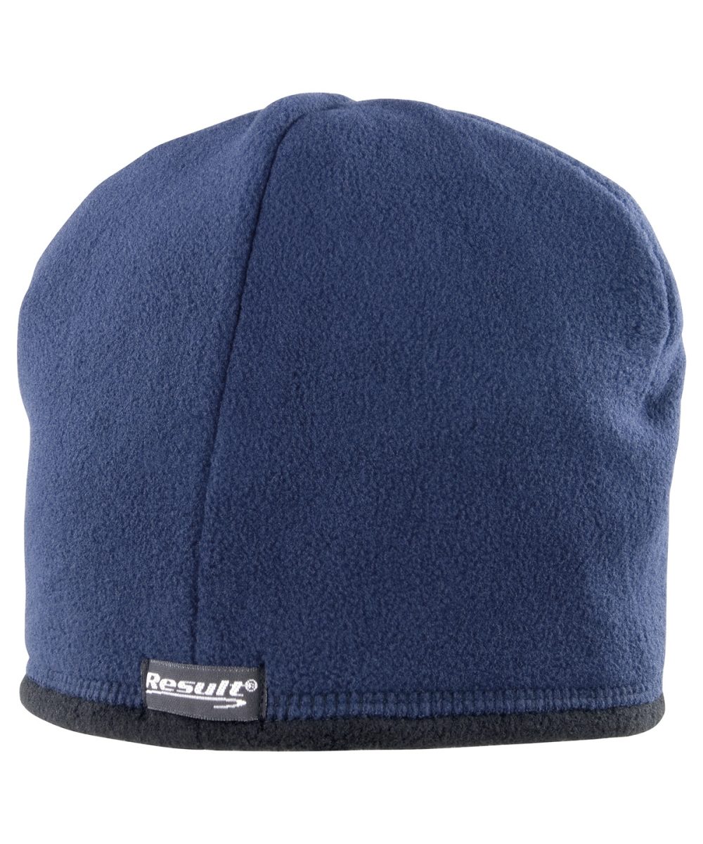 Navy/Black Reversible microfleece bob hat