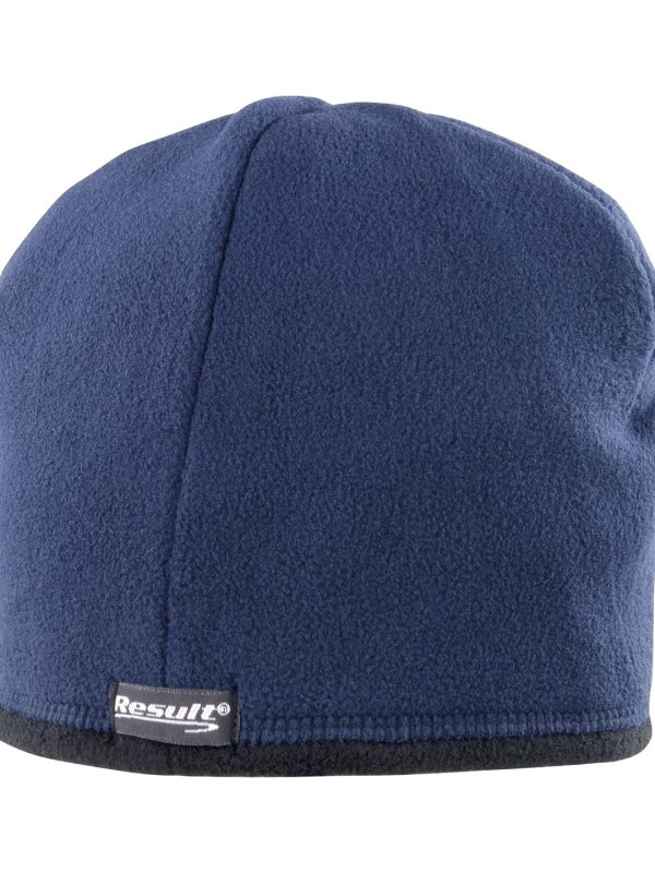 Navy/Black Reversible microfleece bob hat