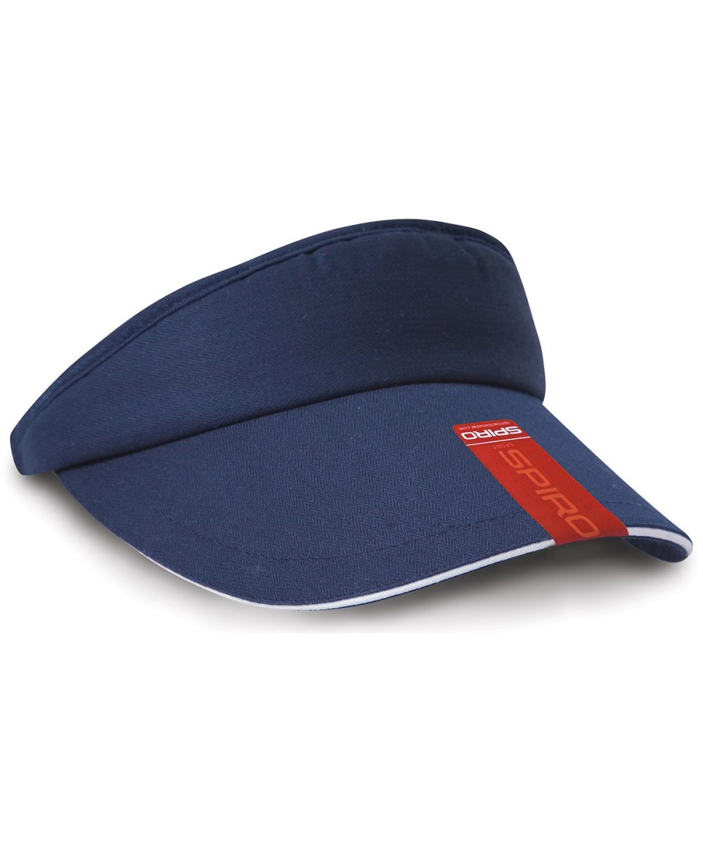 Navy/White Herringbone sun visor with sandwich peak