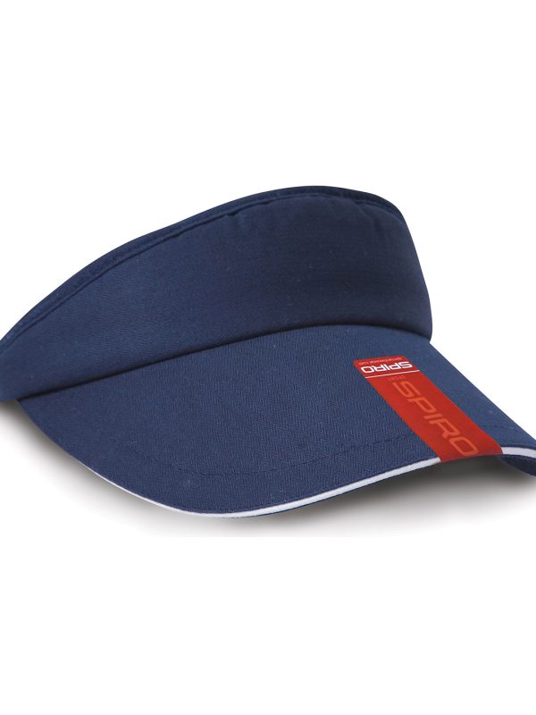 Navy/White Herringbone sun visor with sandwich peak