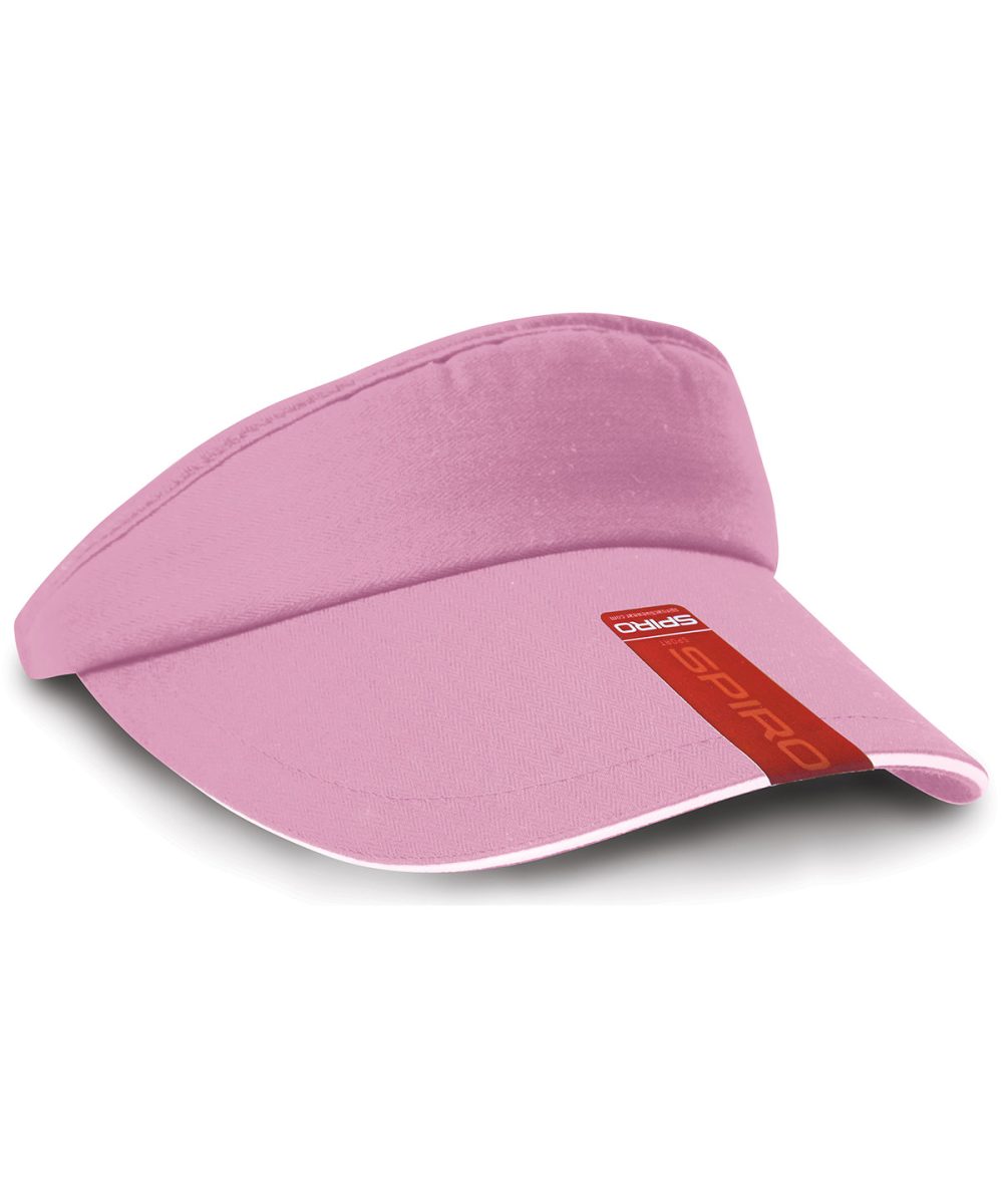 Pink/White Herringbone sun visor with sandwich peak