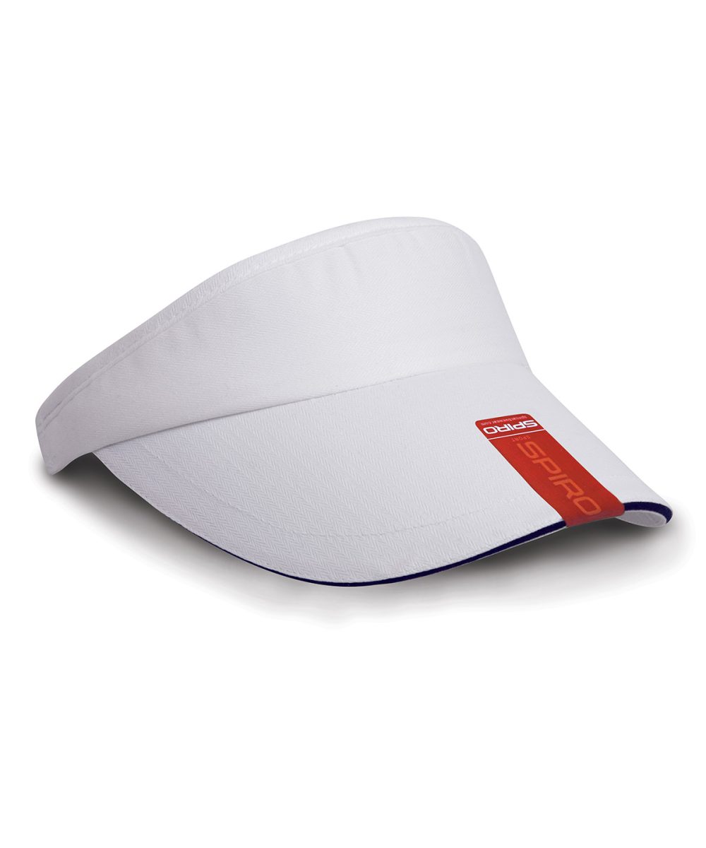 White/Navy Herringbone sun visor with sandwich peak