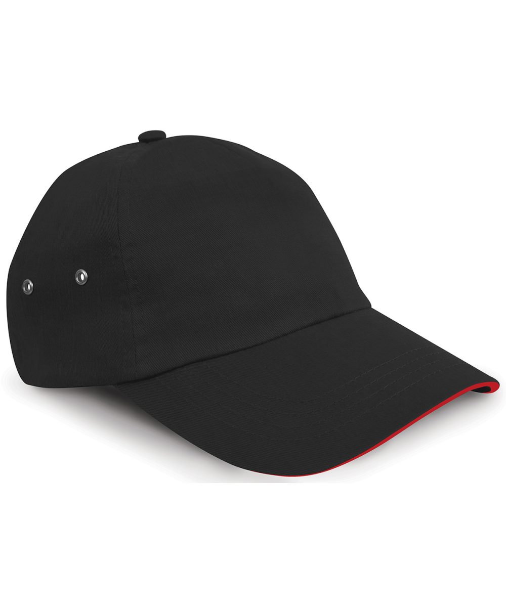 Black/Red Printers plush cotton 5-panel cap