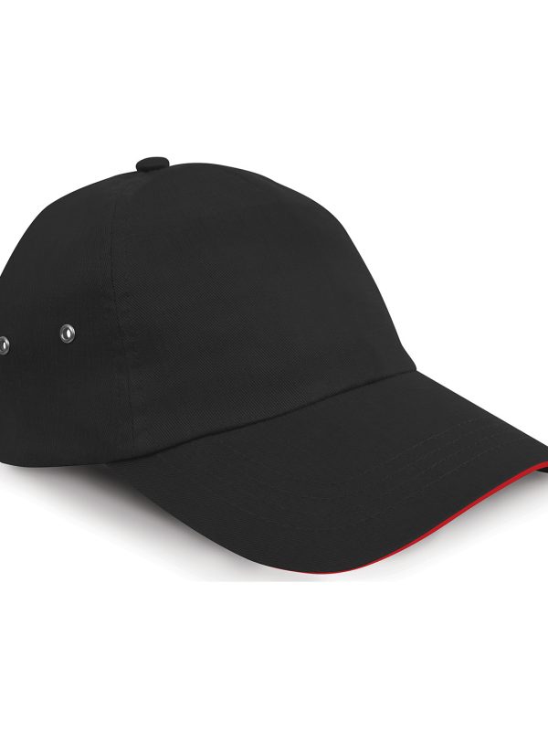 Black/Red Printers plush cotton 5-panel cap