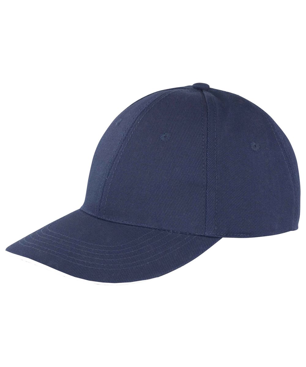 Navy/White Memphis brushed cotton low-profile sandwich peak cap