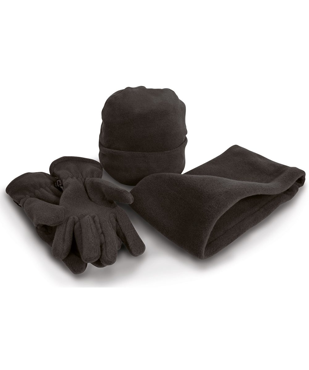 Black Polartherm™ fleece accessory set