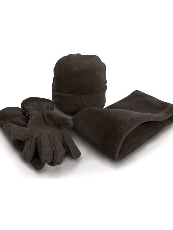 Black Polartherm™ fleece accessory set