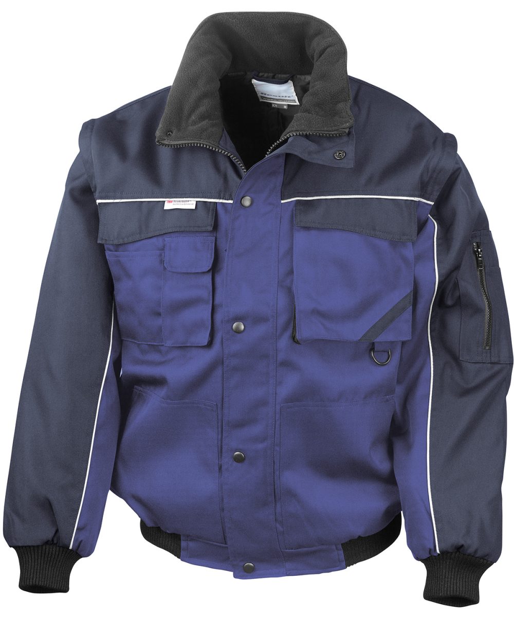 Royal/Navy Work-Guard zip sleeve heavy-duty pilot jacket