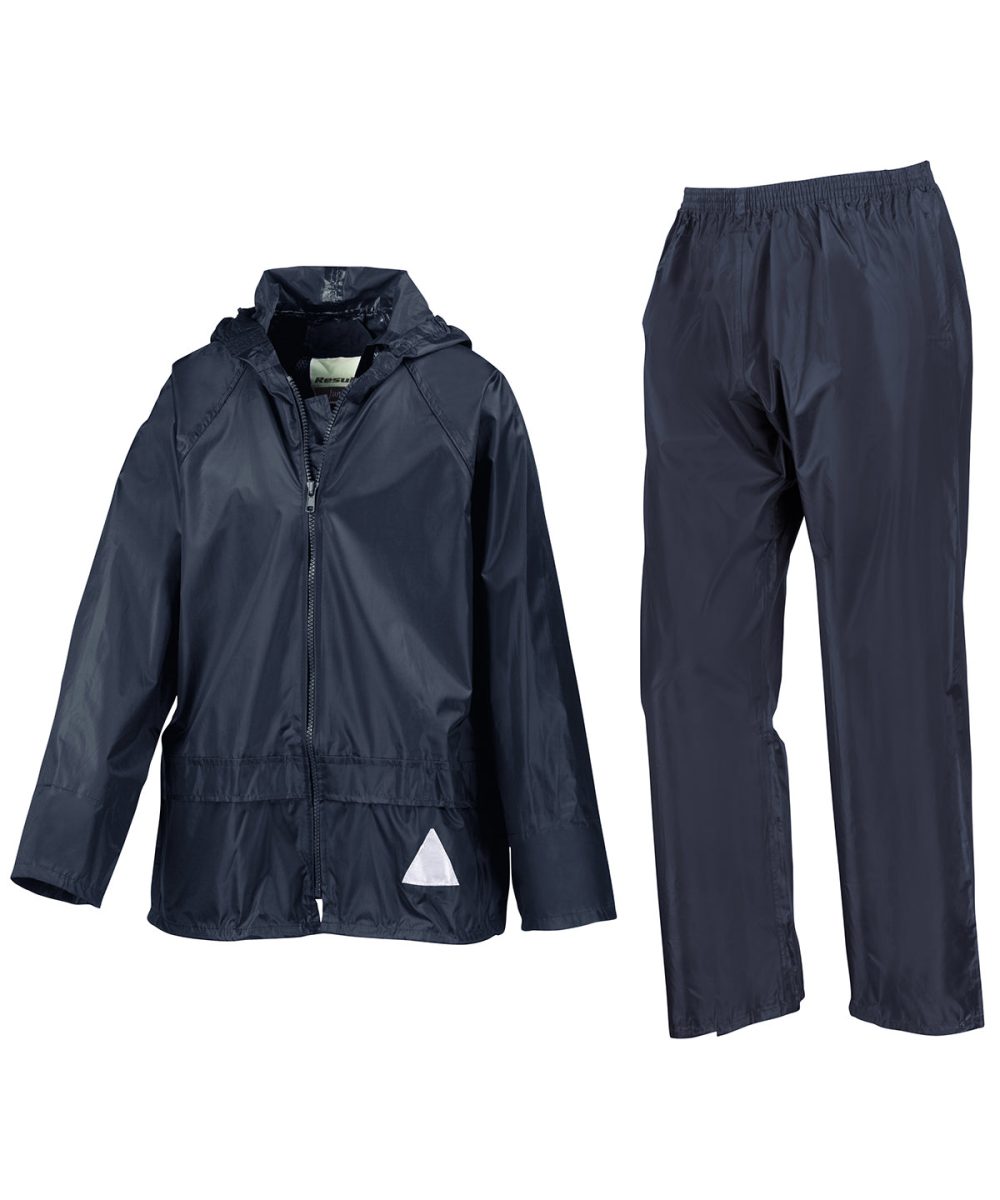 Navy Junior waterproof jacket and trouser set