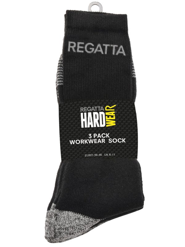 Black 3-pack work socks