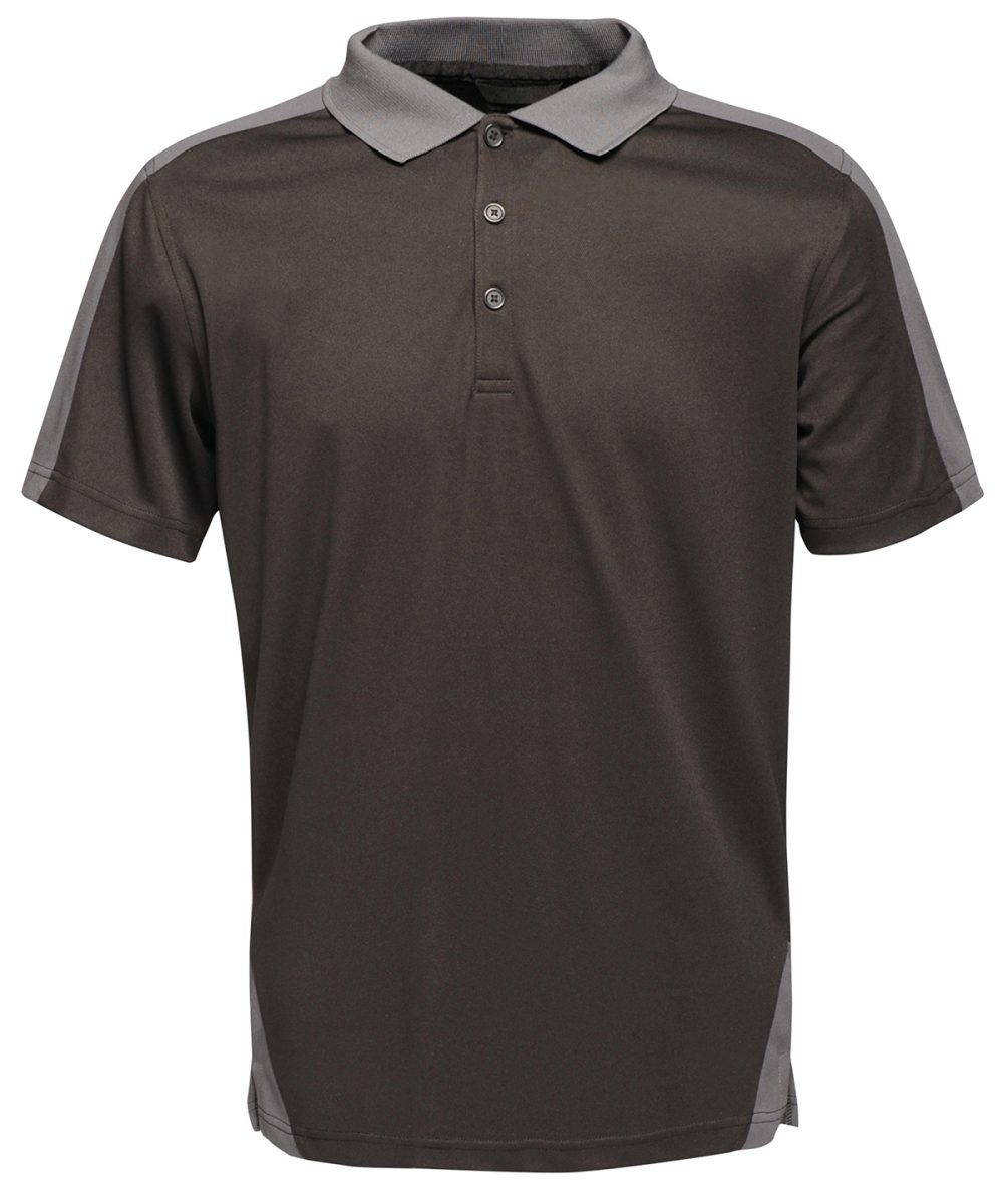 Black/Seal Contrast wicking polo