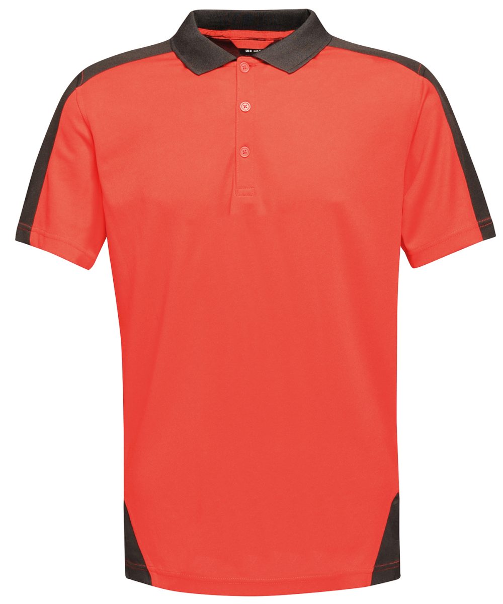 Classic Red/Black Contrast wicking polo