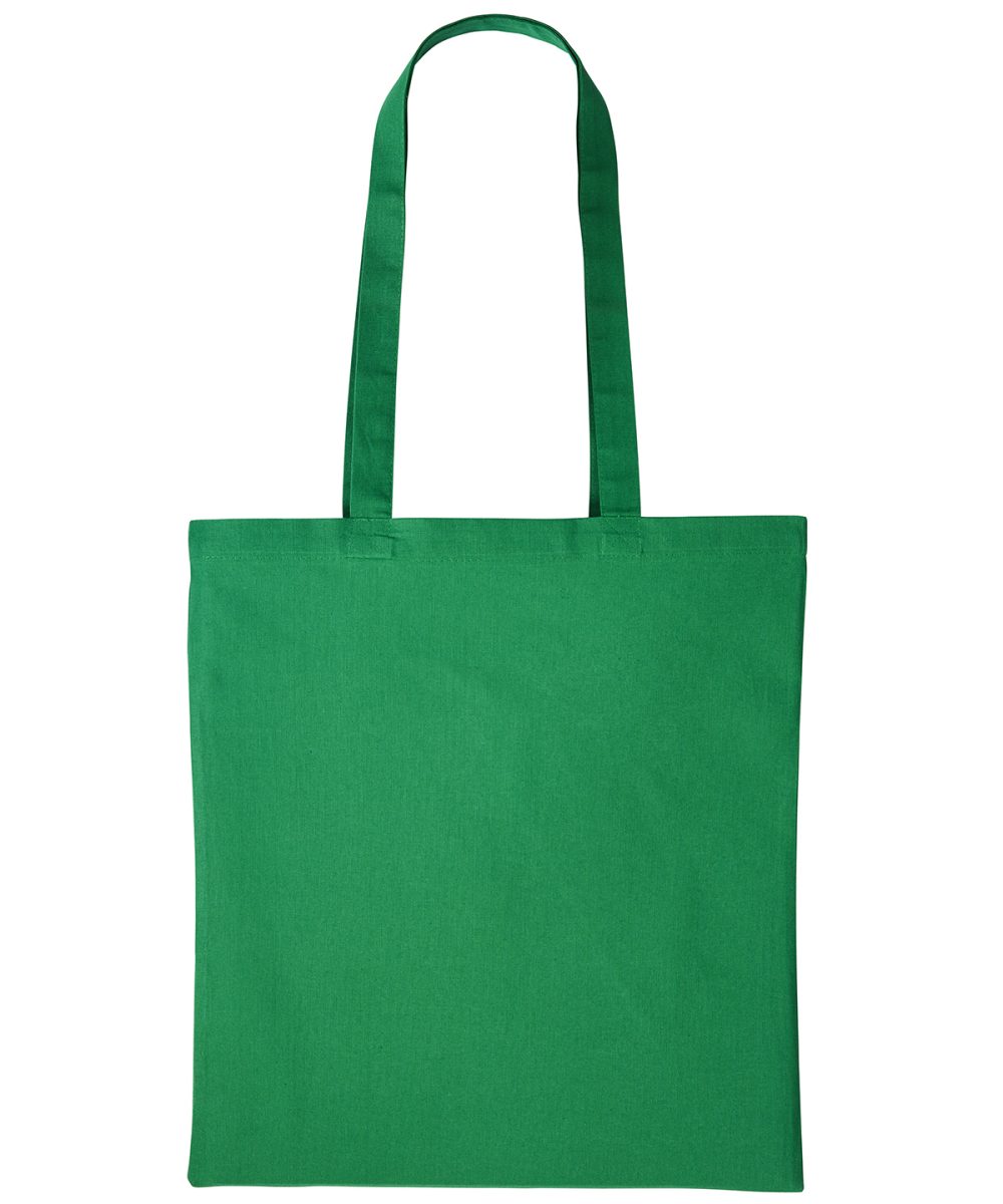 Bottle Green Cotton shopper long handle