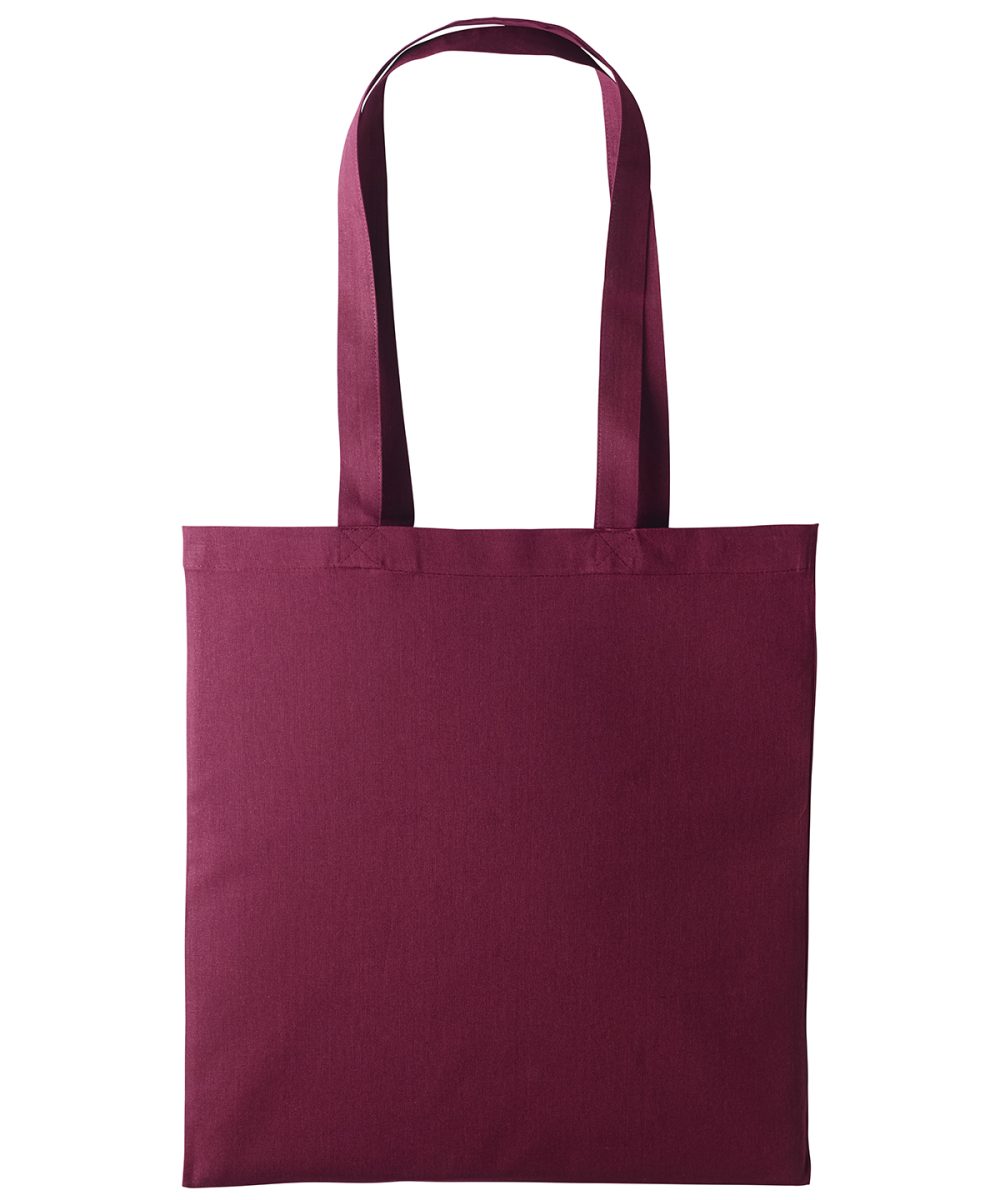 Burgundy Cotton shopper long handle