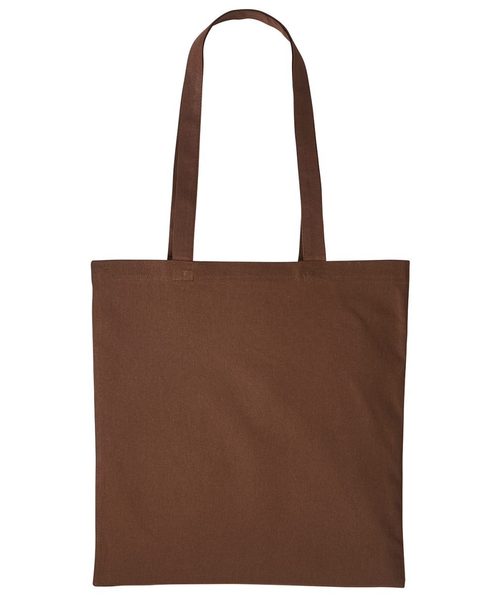 Dark Brown Cotton shopper long handle