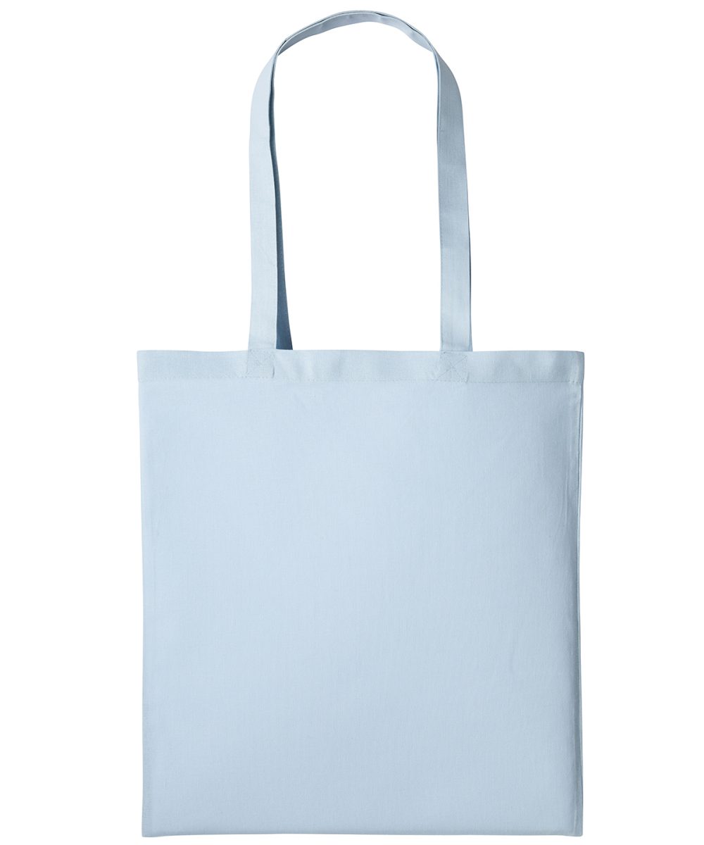 Pastel Blue Cotton shopper long handle