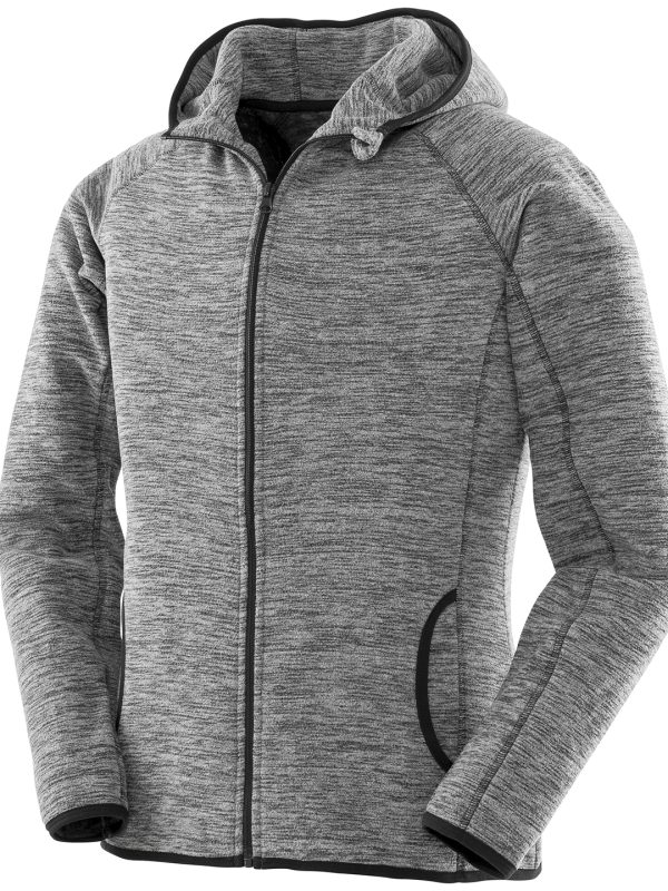 Grey/Black Women's microfleece hoodi