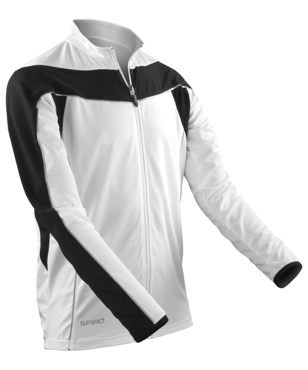 White/Black Spiro bikewear long sleeve performance top