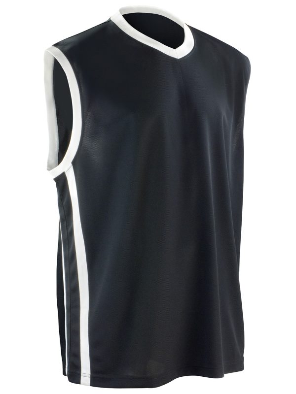 Black/White Basketball quick-dry top