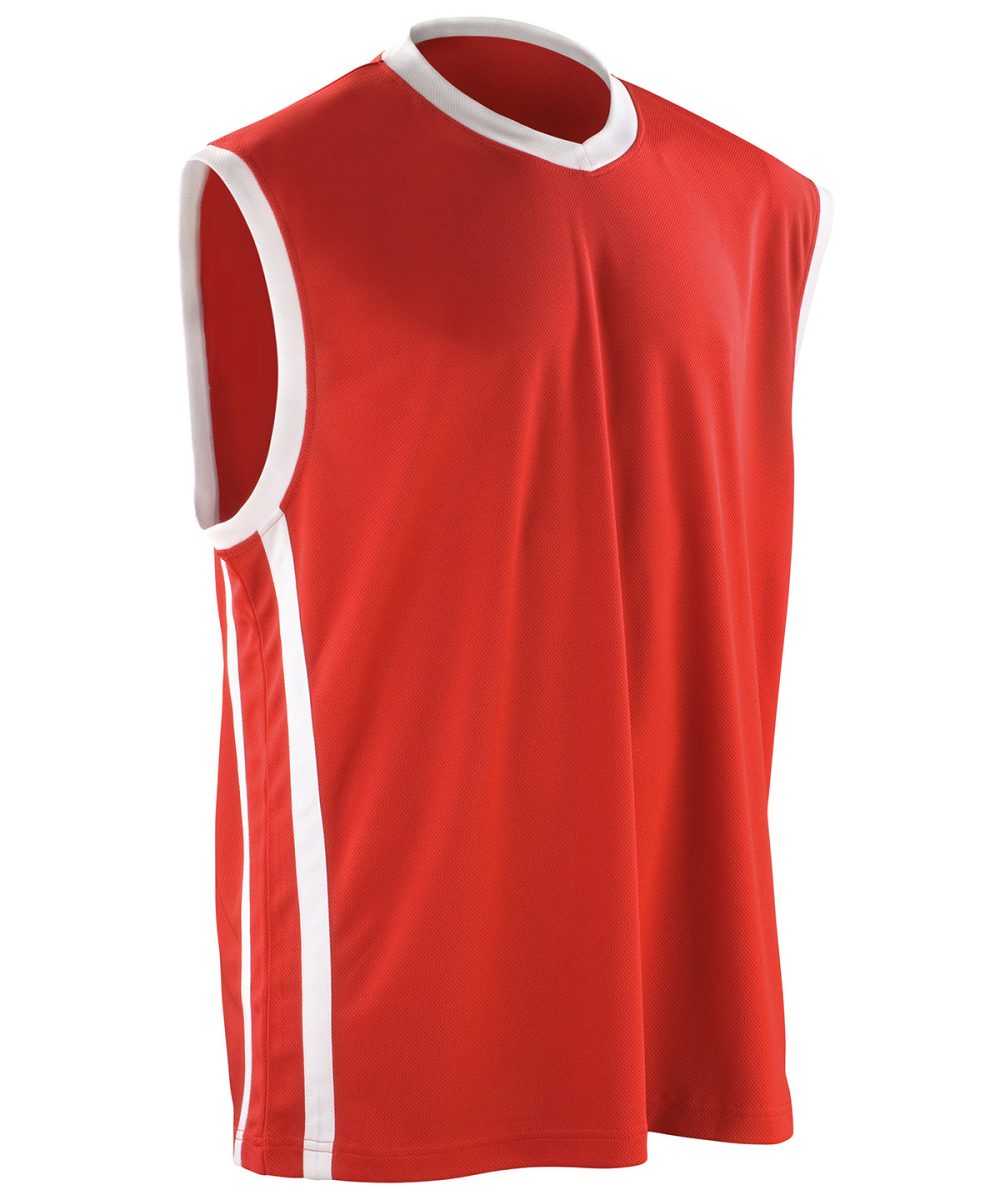 Red/White Basketball quick-dry top