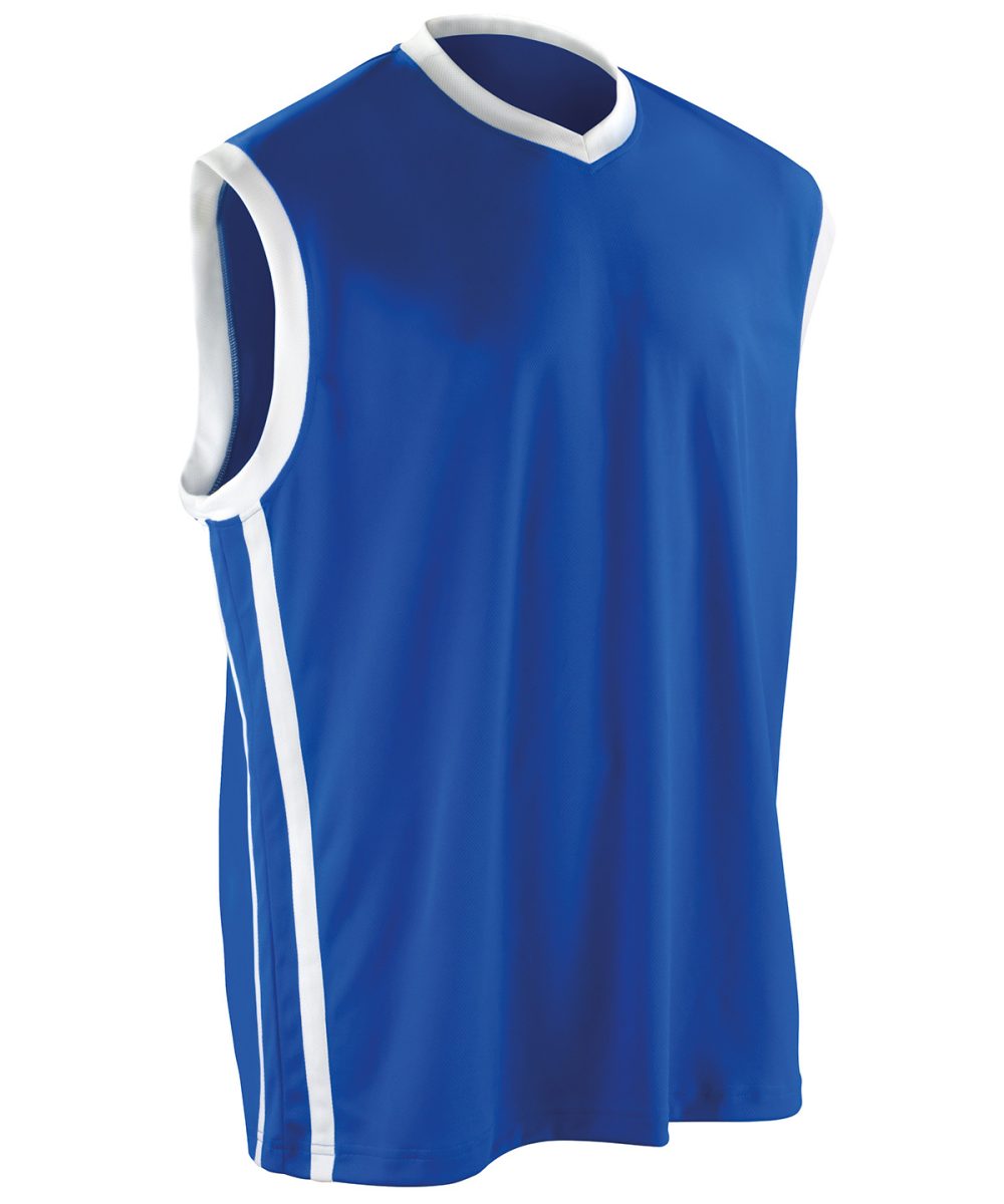 Royal/White Basketball quick-dry top