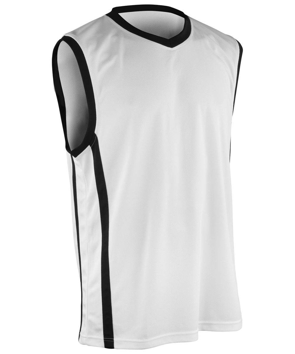 White/Black Basketball quick-dry top