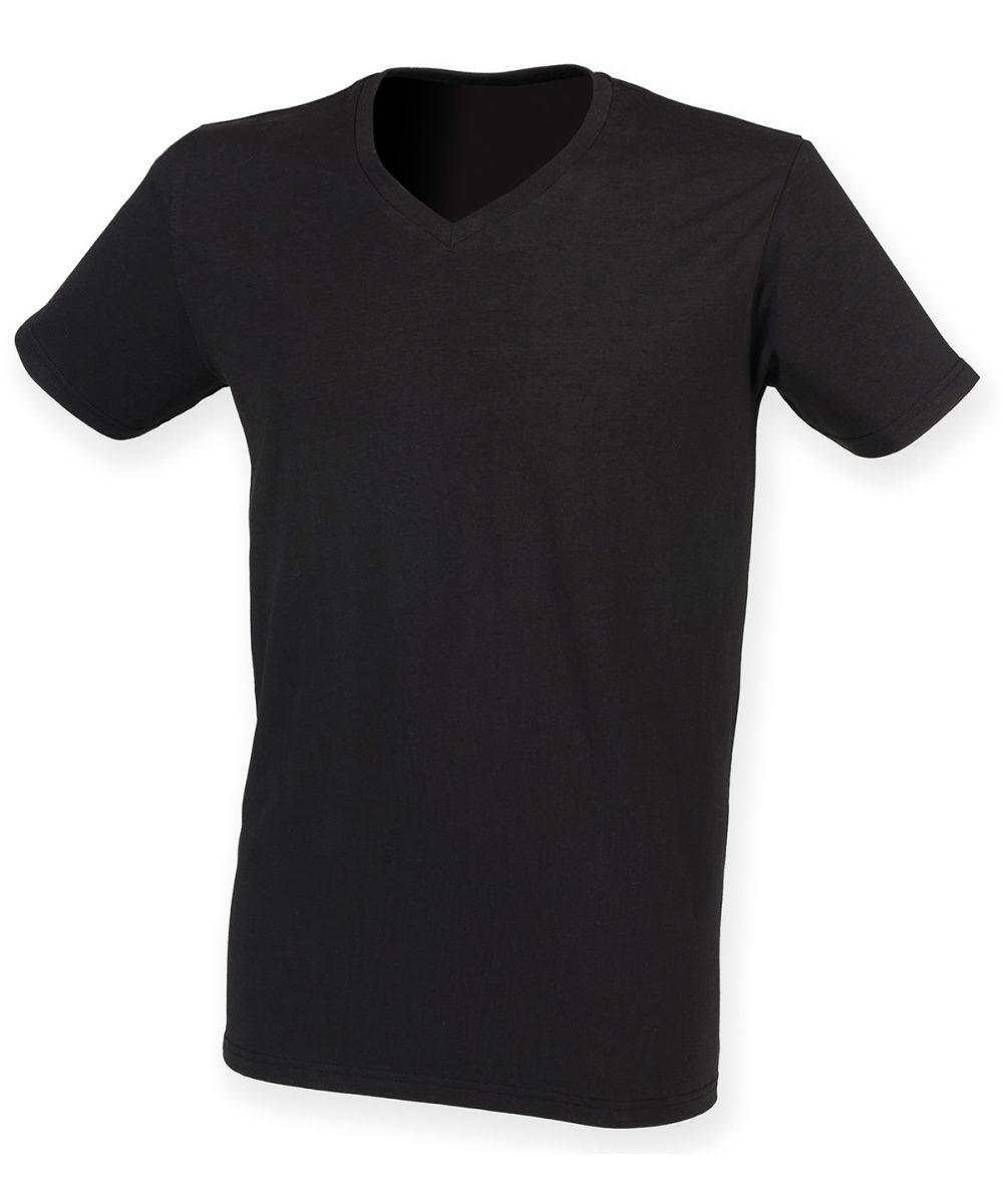 Black Men's feel good stretch v-neck t-shirt