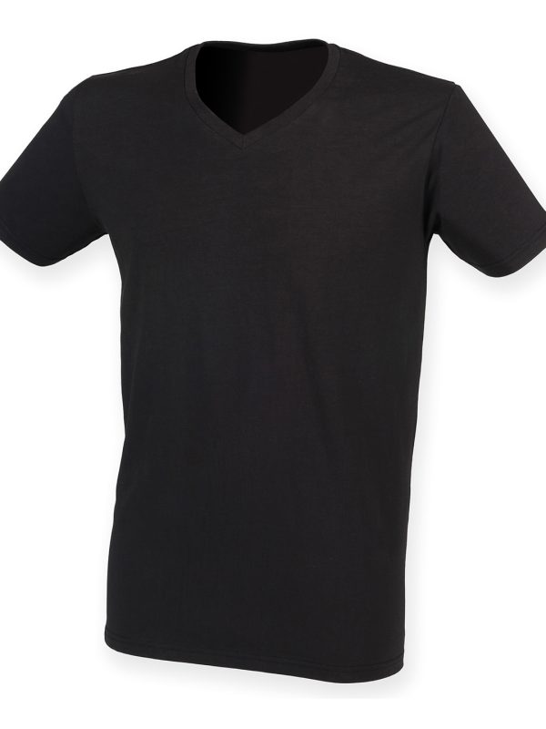 Black Men's feel good stretch v-neck t-shirt