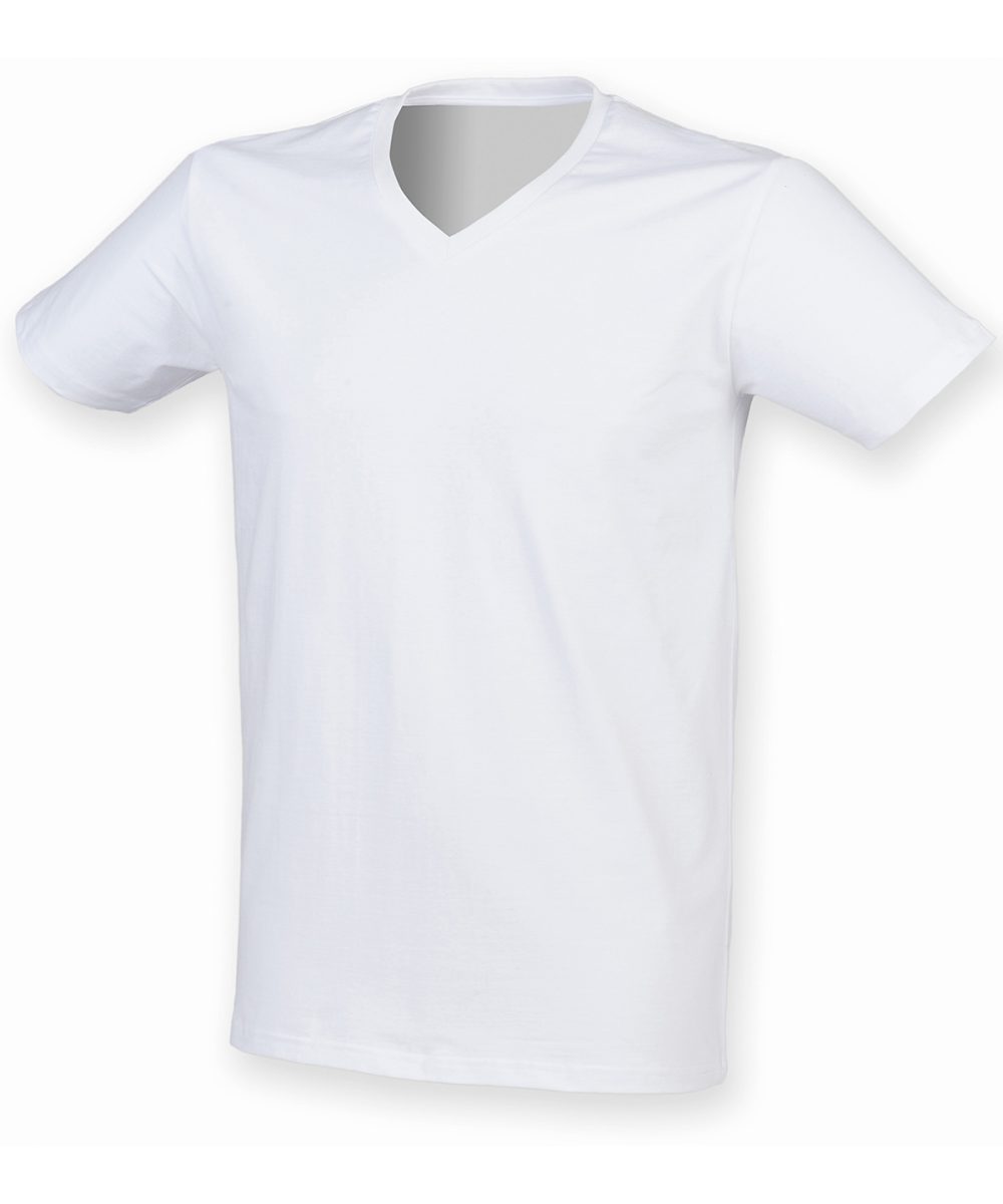 White Men's feel good stretch v-neck t-shirt