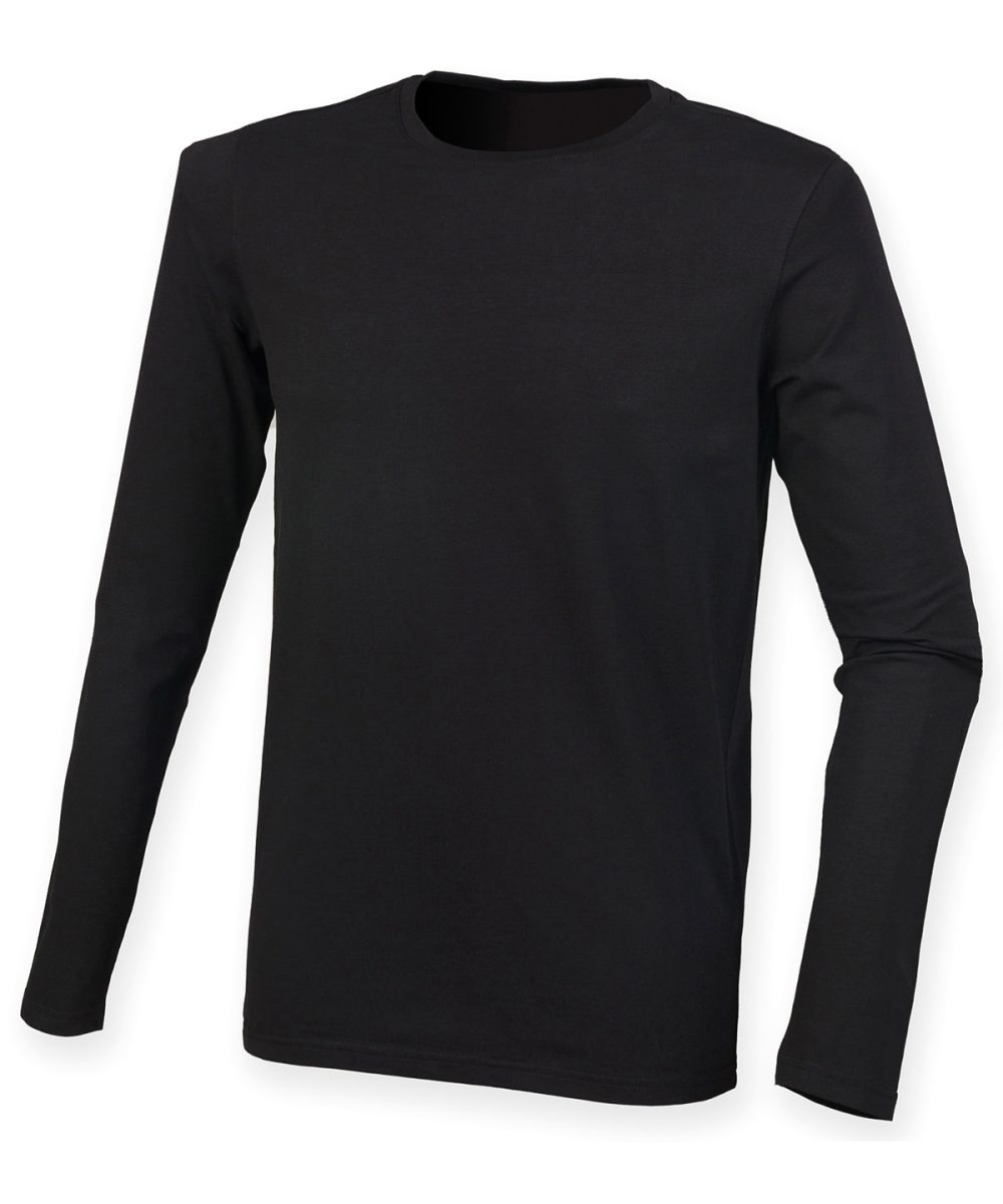 Black Feel good long sleeved stretch t-shirt