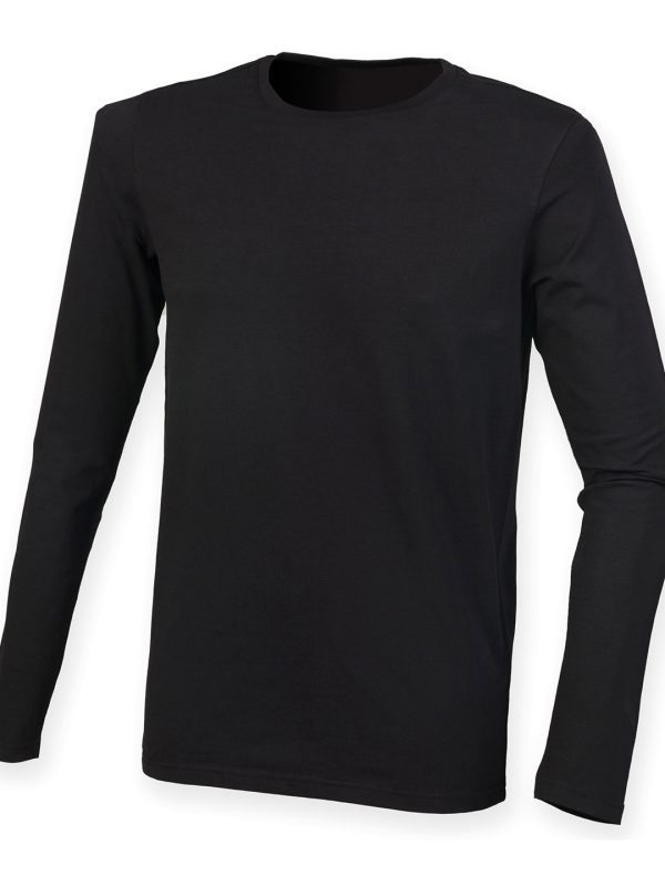 Black Feel good long sleeved stretch t-shirt