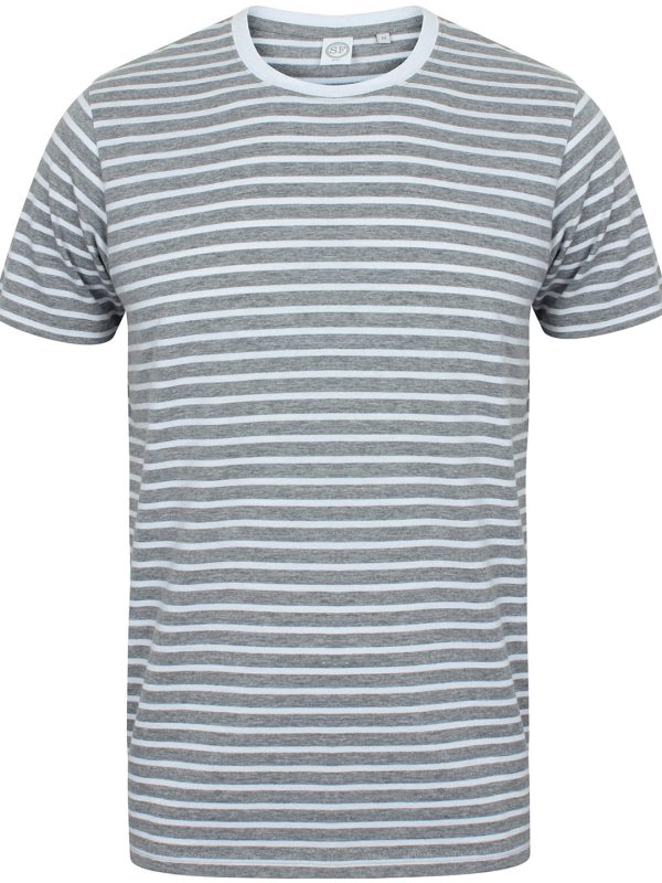 Heather Grey/White Unisex striped T